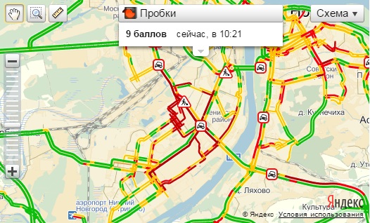 Пробки нижний сейчас онлайн карта
