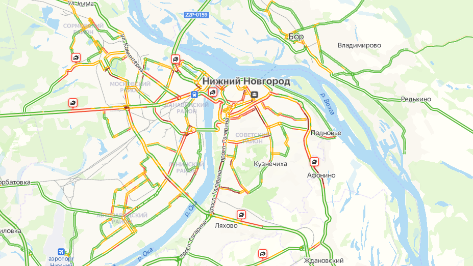 Пробки нижний новгород сейчас онлайн ольгино карта смотреть