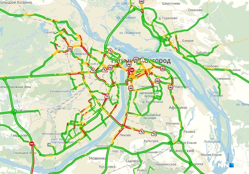 Карта пробок нижний новгород сейчас
