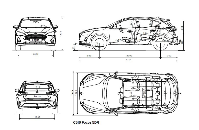 Габаритные размеры форд фокус